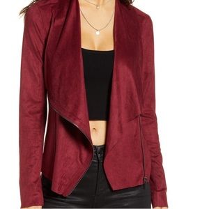 BlankNYC Drape Front Faux Suede Jacket